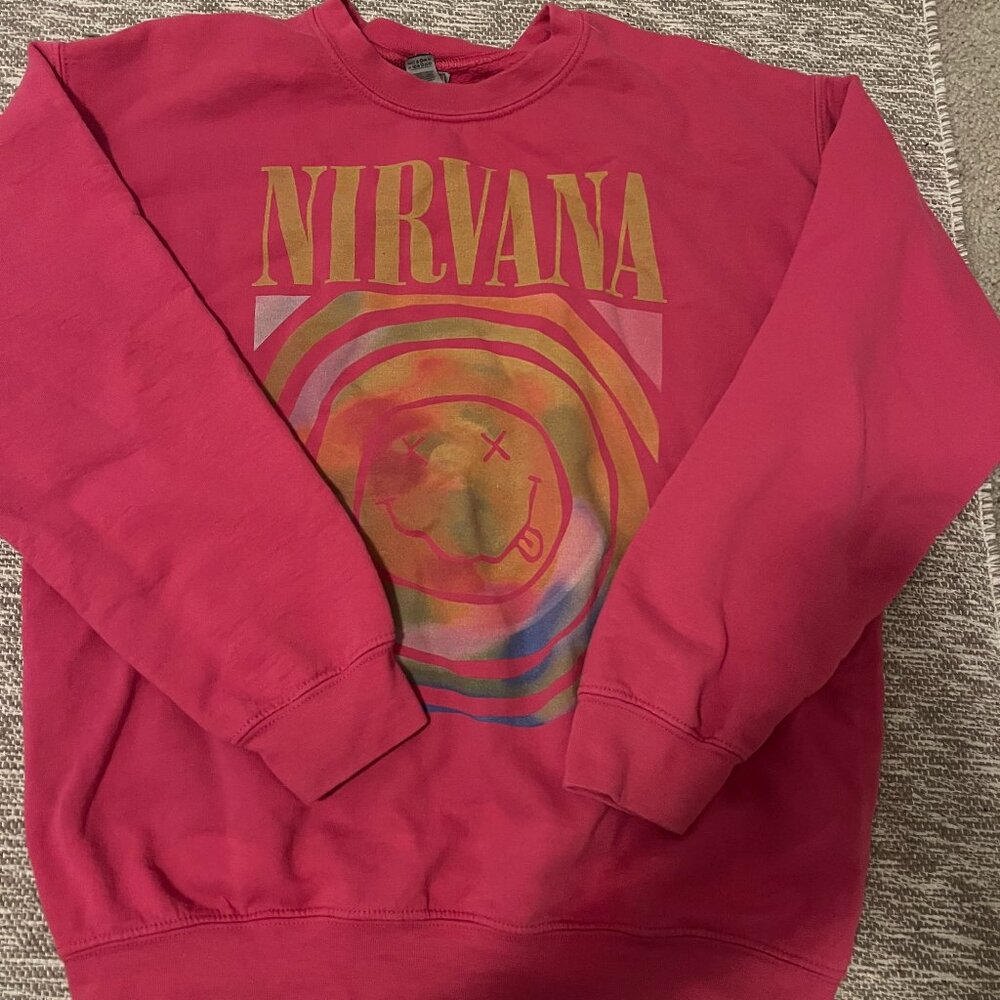Pink Nirvana Crew Neck Sweatshirt - Small $12